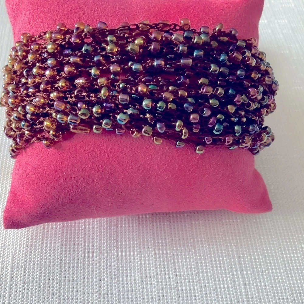 Brown Multicolored Beaded Bracelet