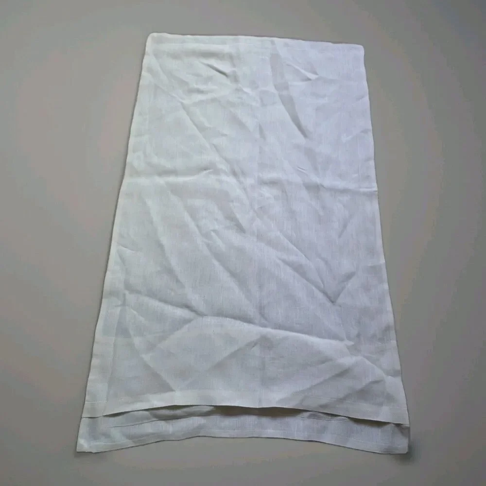 Crate & Barrel Hemp Pillowcase King Sham White Beige 20