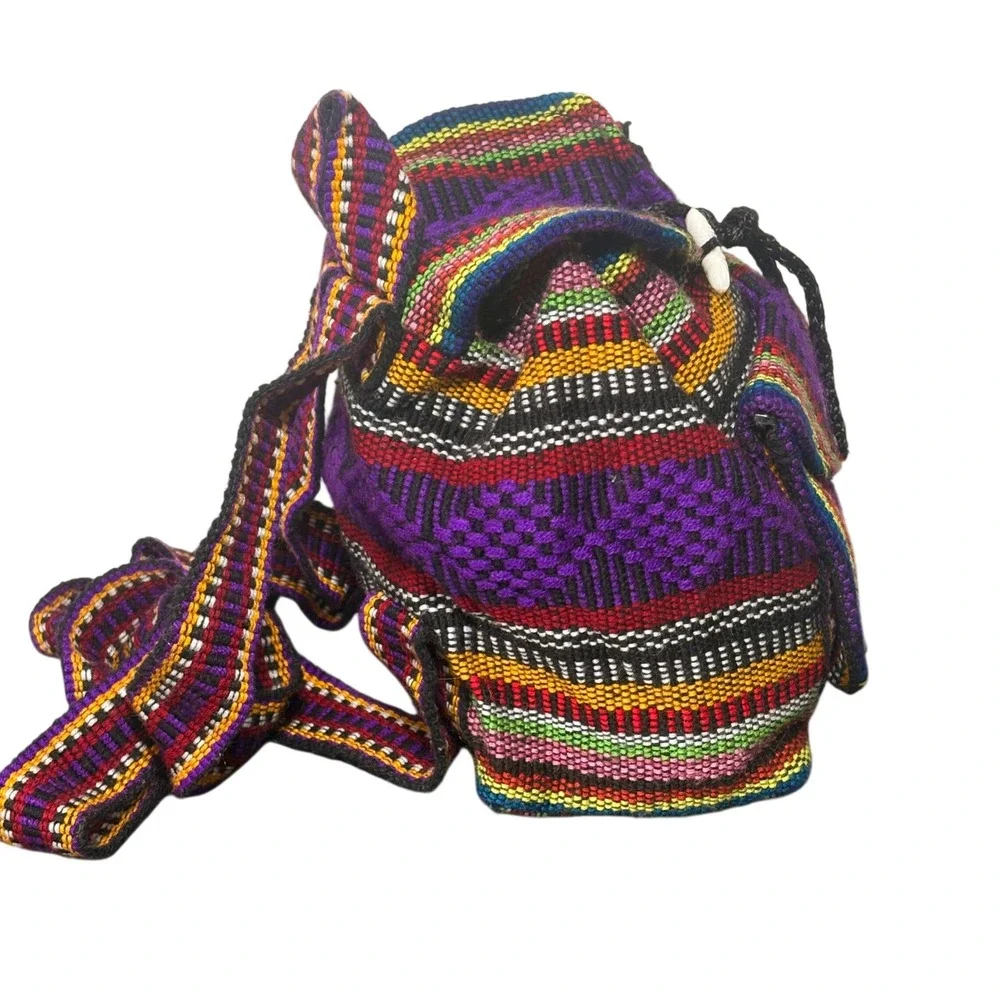 Pinzon Mini Backpack Unisex Small Multicolor Excellent Woven Boho Rucksack