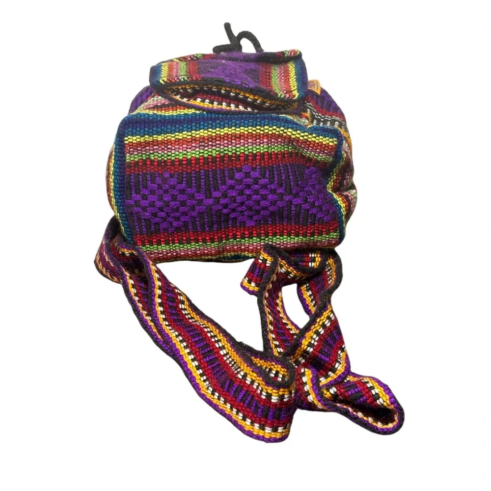 Pinzon Mini Backpack Unisex Small Multicolor Excellent Woven Boho Rucksack