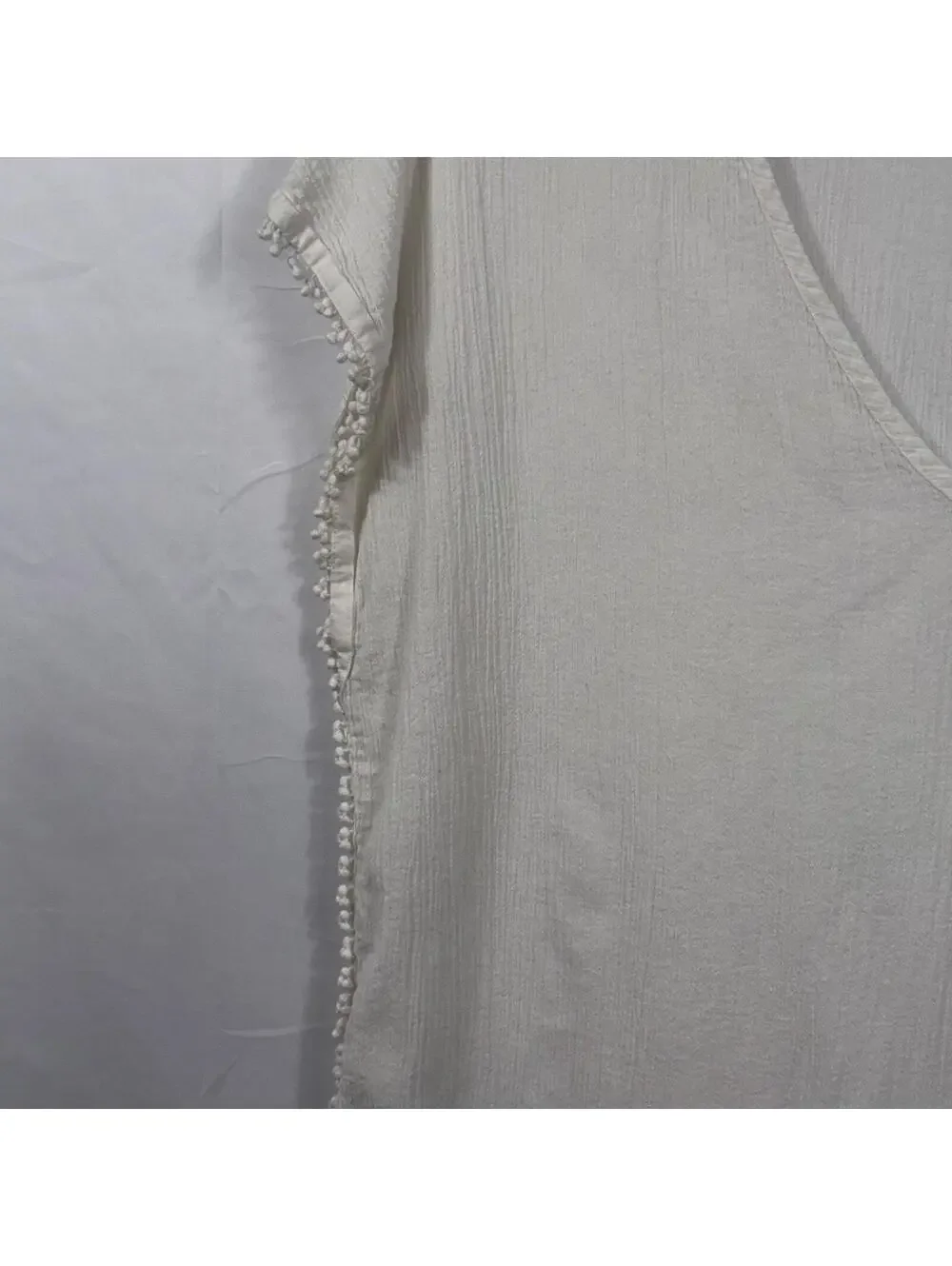 J.Crew Women’s White Gauze Pom Trim Top Size Small