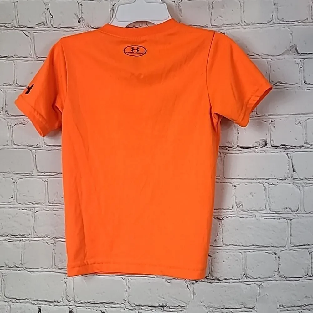 Under Armour Neon Orange Superman Athletic Jersey Short Sleeve Shirt Boys 2T