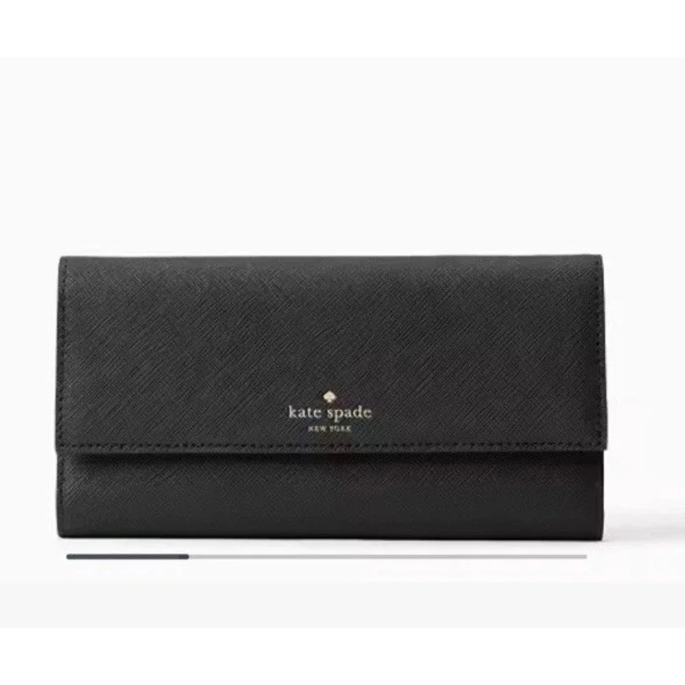 Kate Spade Leather Wallet Black With Phone‎ Holder NWOT