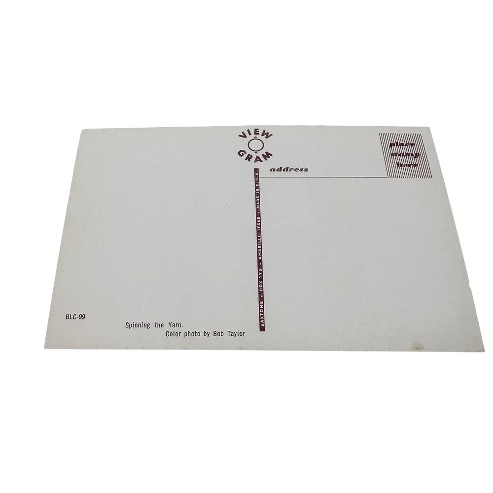 Vintage View Gram Cat Spinning the Yarn Postcard Bob Taylor Unused 60s BLC-99