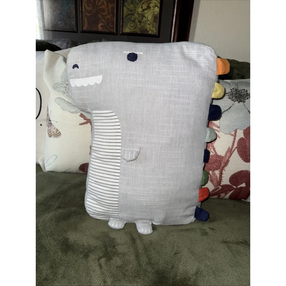 Pottery Barn Kids Dino Color Scales Pillow Cotton Chambray Accent No Lights