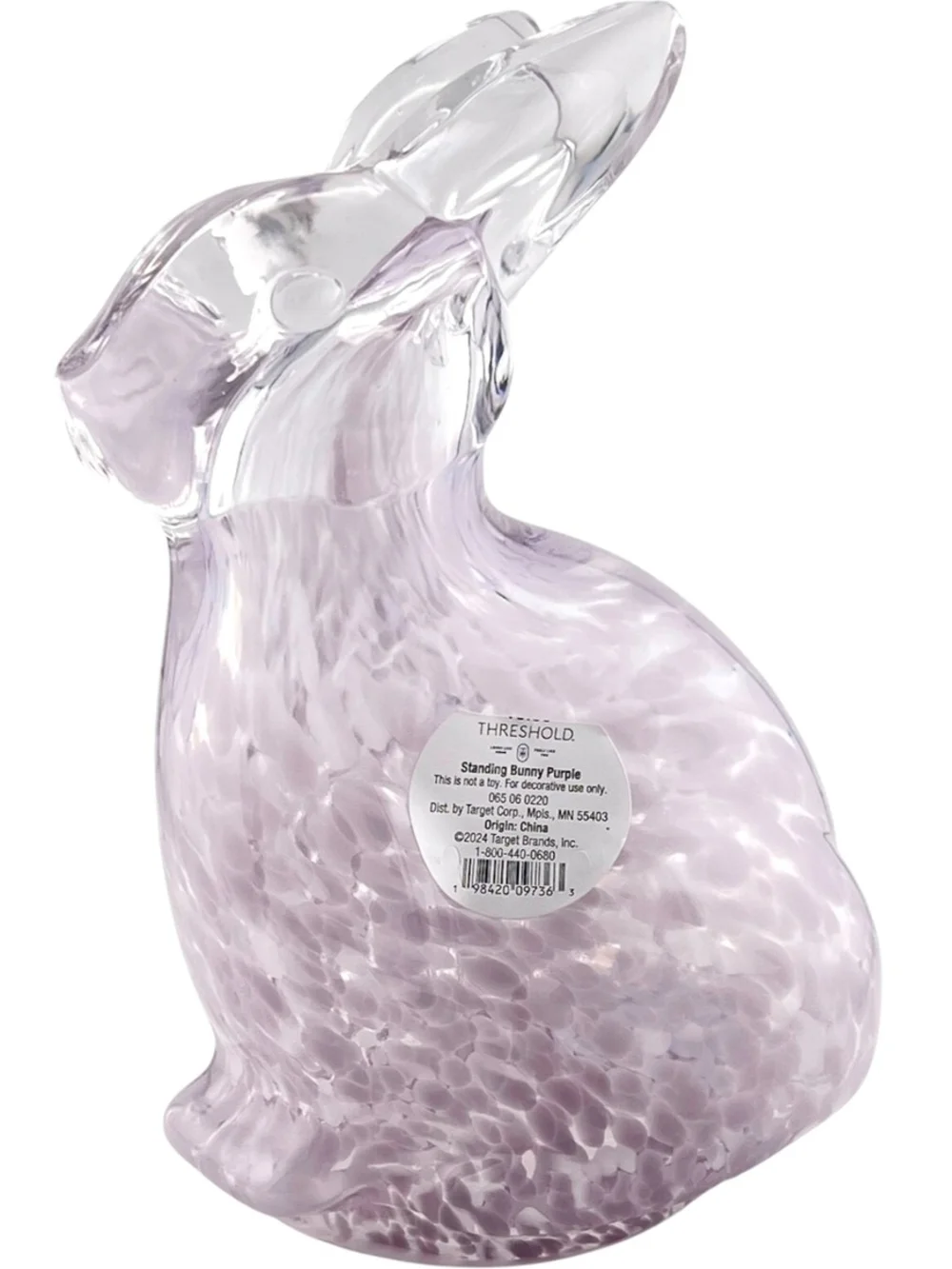 Confetti Pink Glass Bunny Figurine
