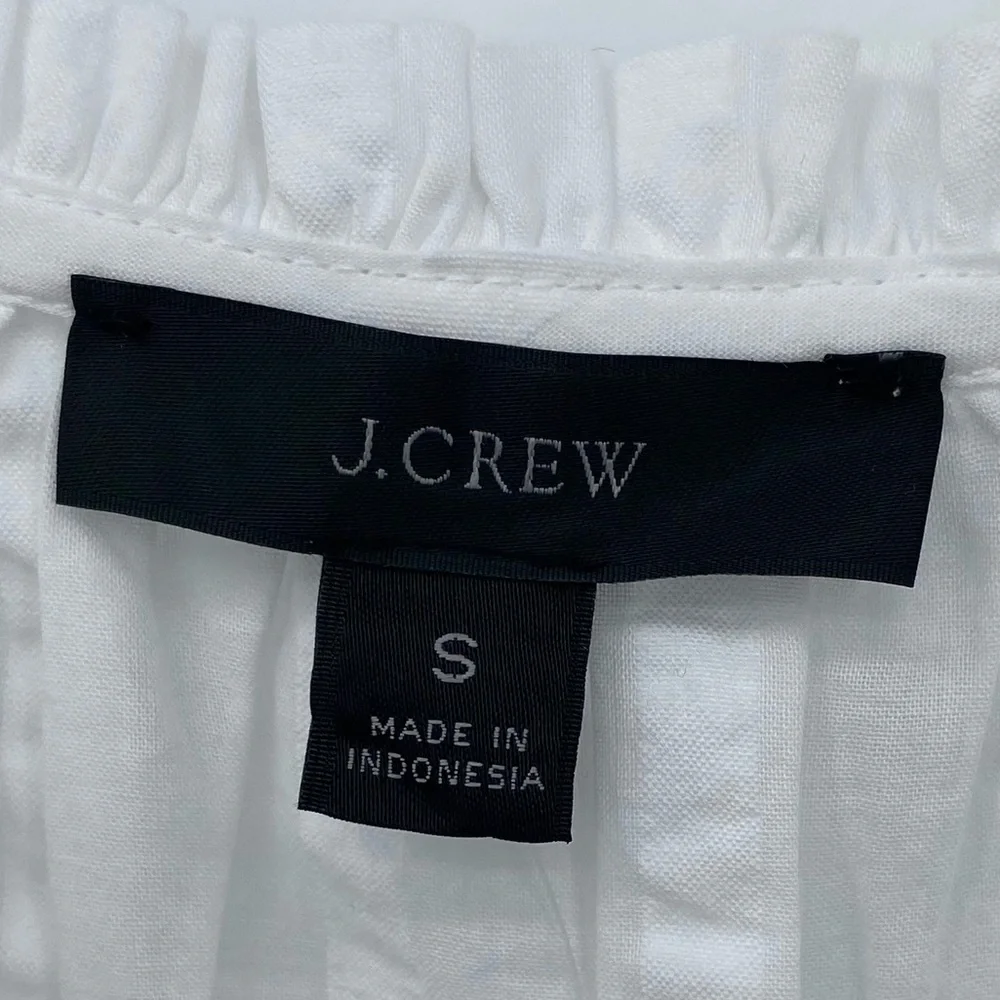 J.Crew White Cotton Puff Sleeve Blouse size S