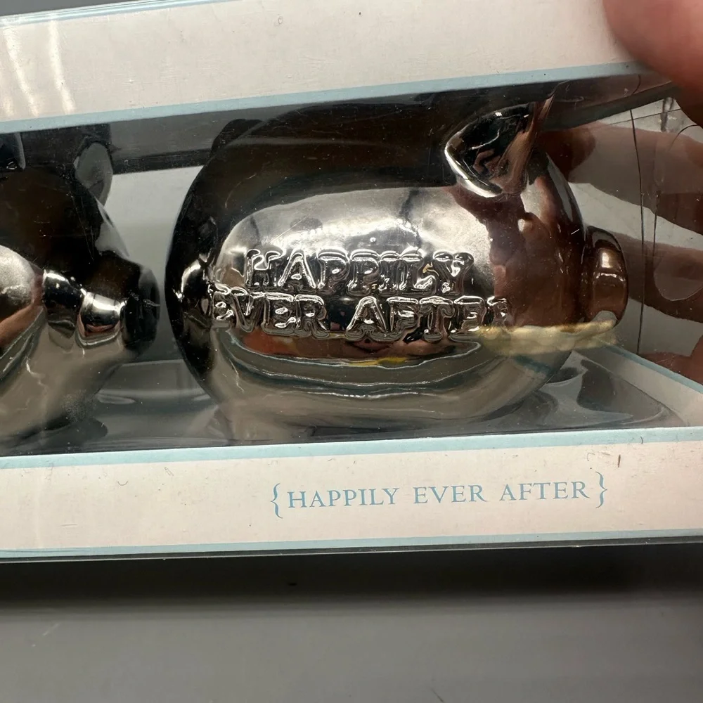 Three-Piece Silver Wedding Piggy Bank Set by MichelDesigns