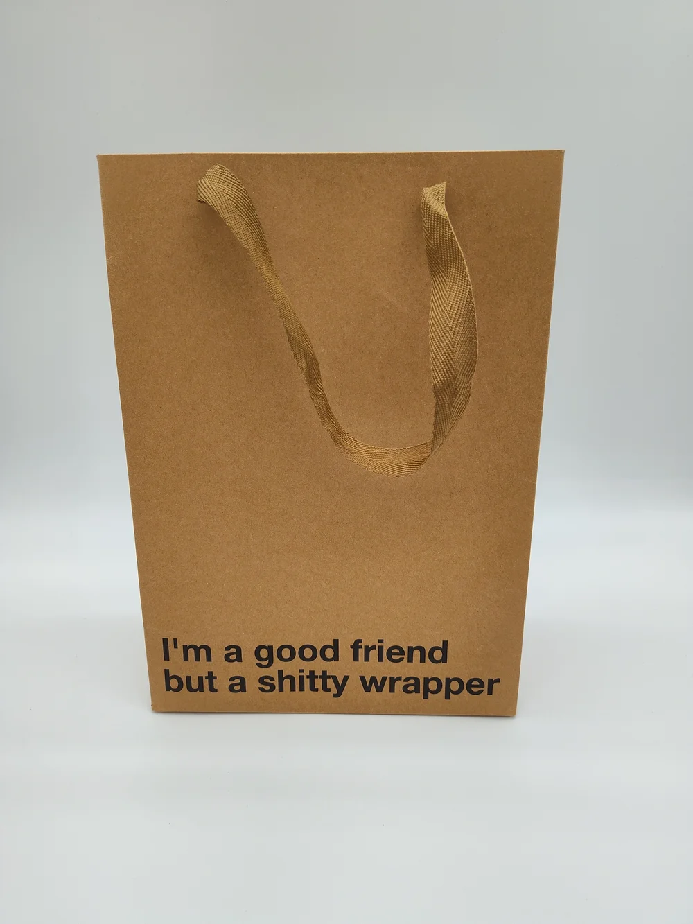 MILK TOAST Funny Gift Bag Kraft Paper “I’m A Good Friend But A Shitty Wrapper”