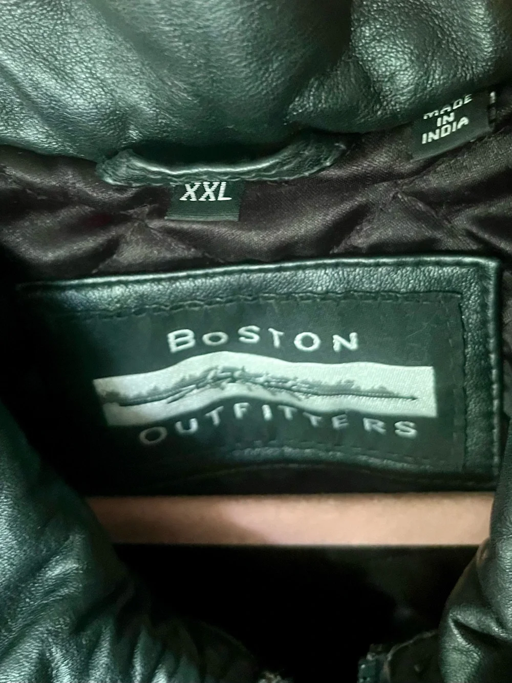 EUC Vintage Boston Outfitters Black Leather Bomber Jacket Size XXL