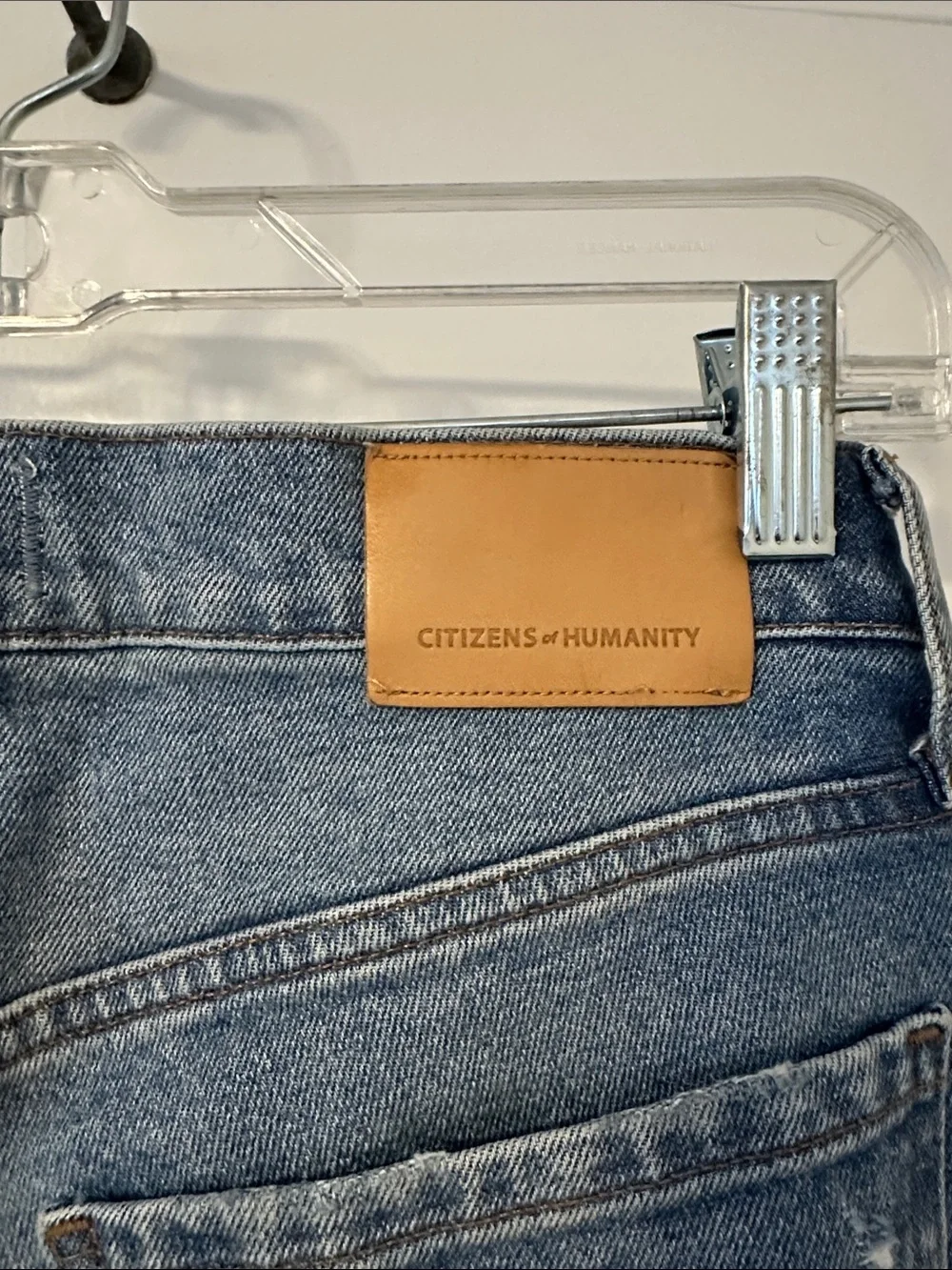 Citizens of Humanity Distressed Medium Blue Flare Jeans
