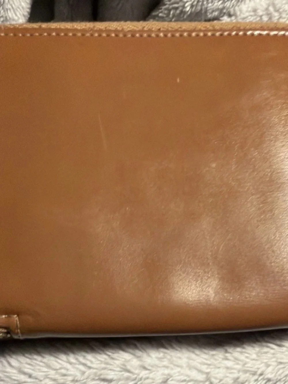 Gucci Cognac Leather Card Case with Gold Foil Logo Vtg