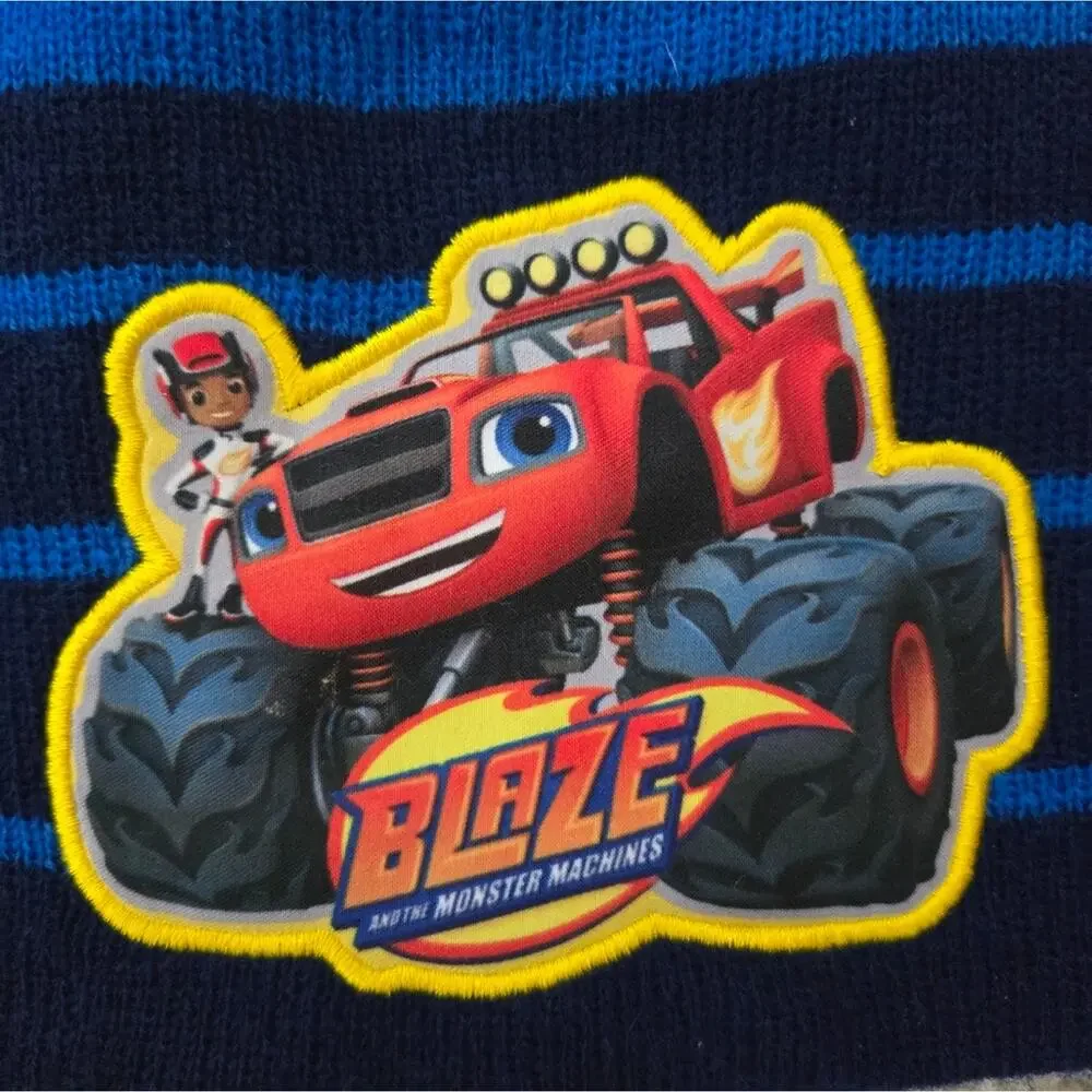 Nickelodeon Blaze and The Monster Machines Knit Beanie Hat Patch Logo Blaze AJ