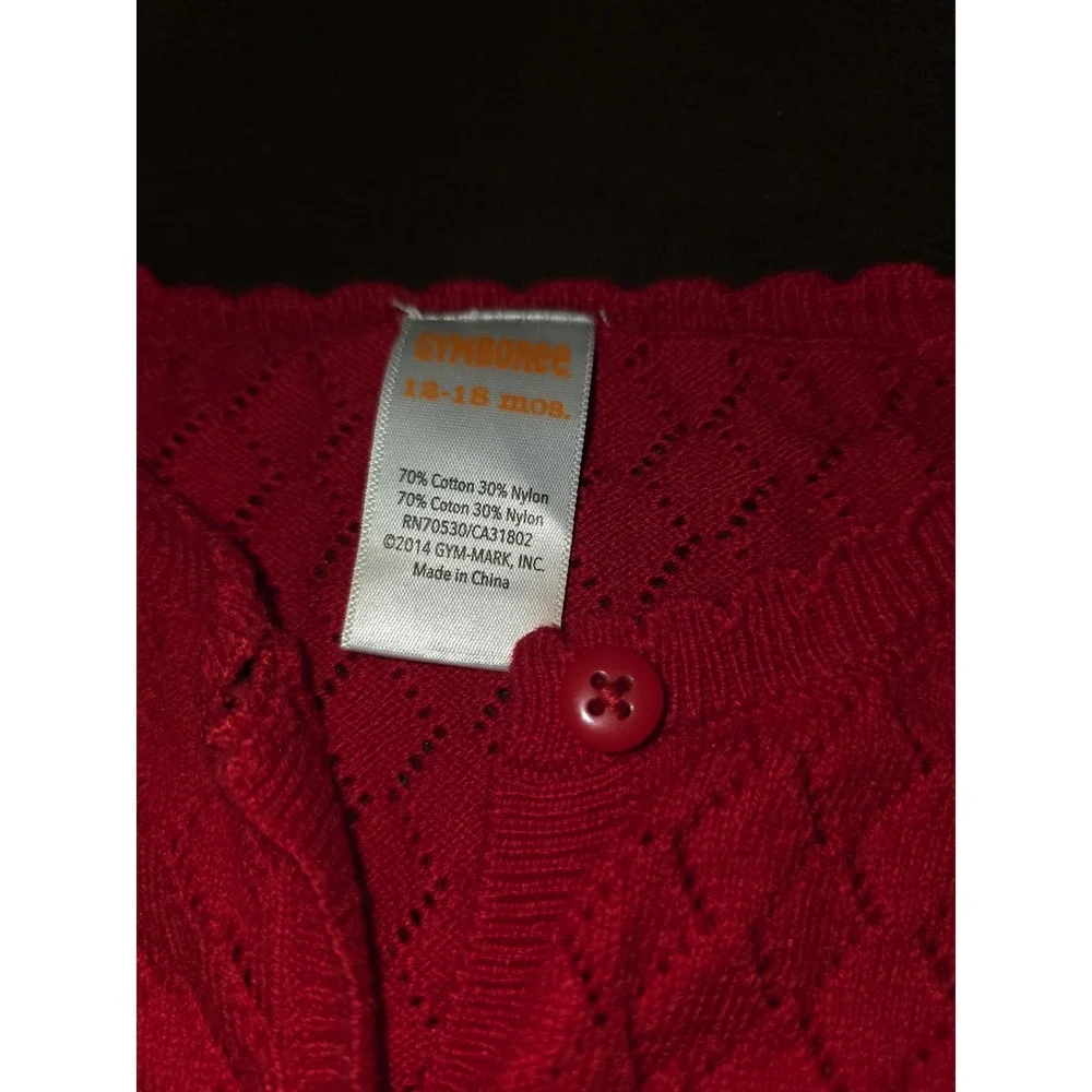 Gymboree parisian afternoon red sweater size 12 18 months