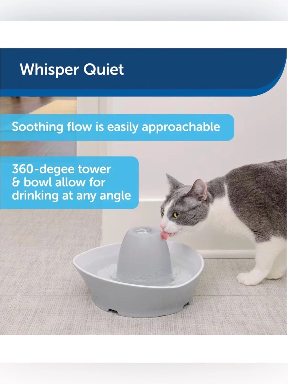 PetSafe Creekside Ceramic Quiet Dog & Cat Fountain, 60-oz + (7) Carbon Filters