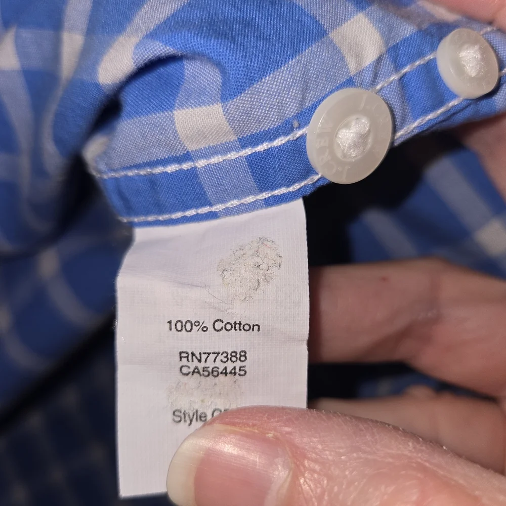 J.Crew Men's M Blue and White Casual Button Down Shirt