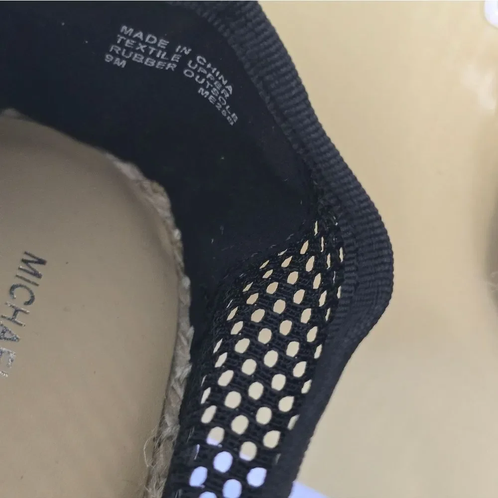 Michael Kors Black Mesh Espadrille Mary Jane Flats