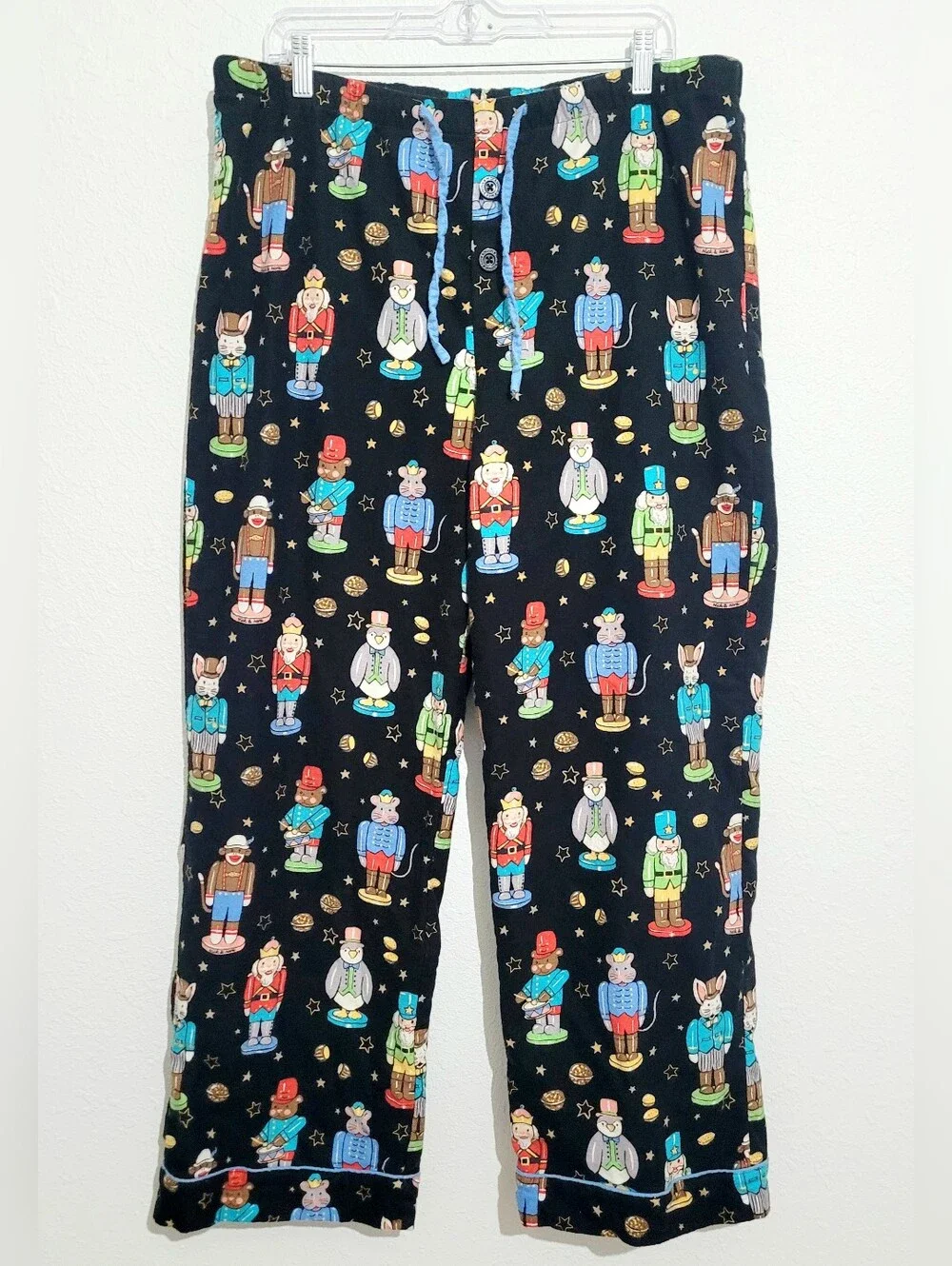 Nick & Nora Nutcracker Pajama Set Women’s Large Black Christmas Sleepwear Cotton