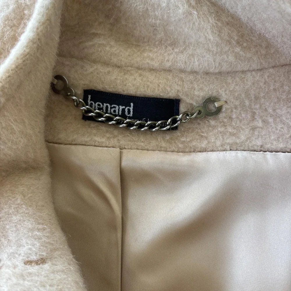 VTG Benard Harve Benard Long Wool Trench Coat Women SZ 12 Hidden Buttons Classic