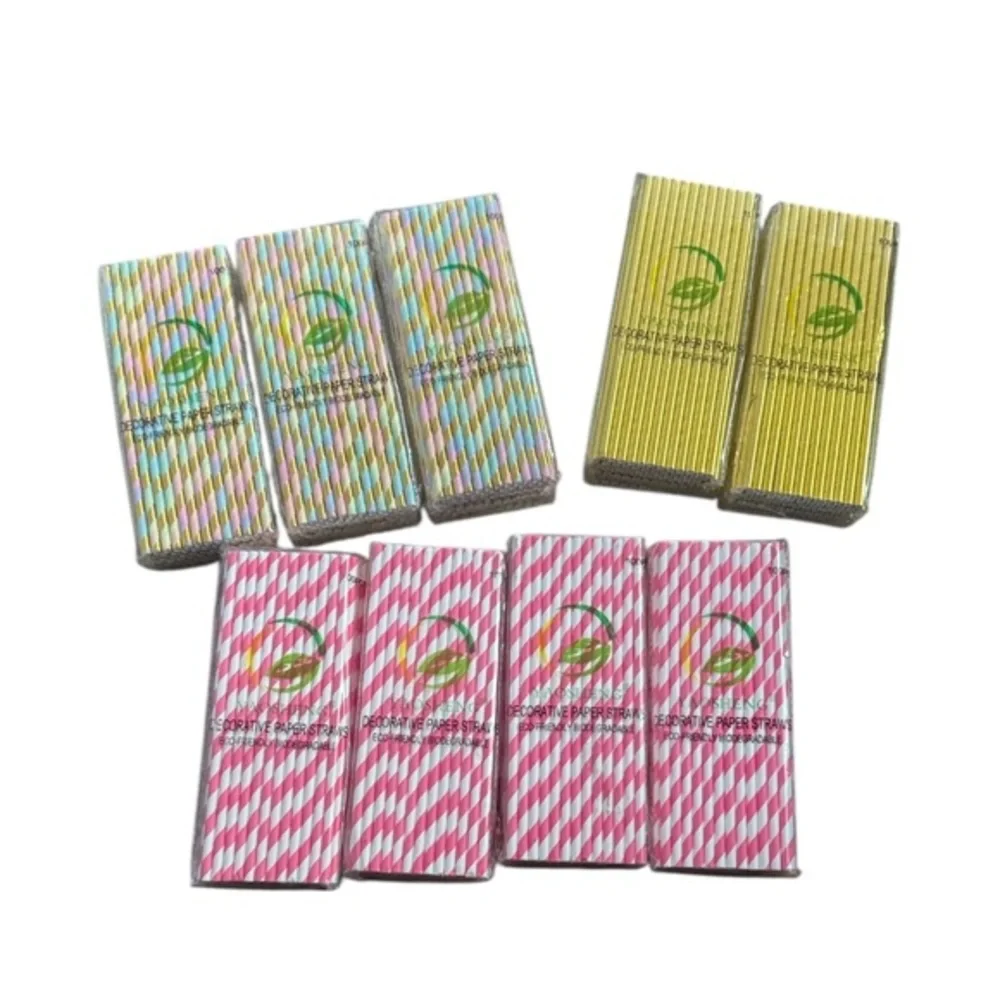 Paper Straws for Drinking, Disposable for Birthdays, Weddings, Baby Showers