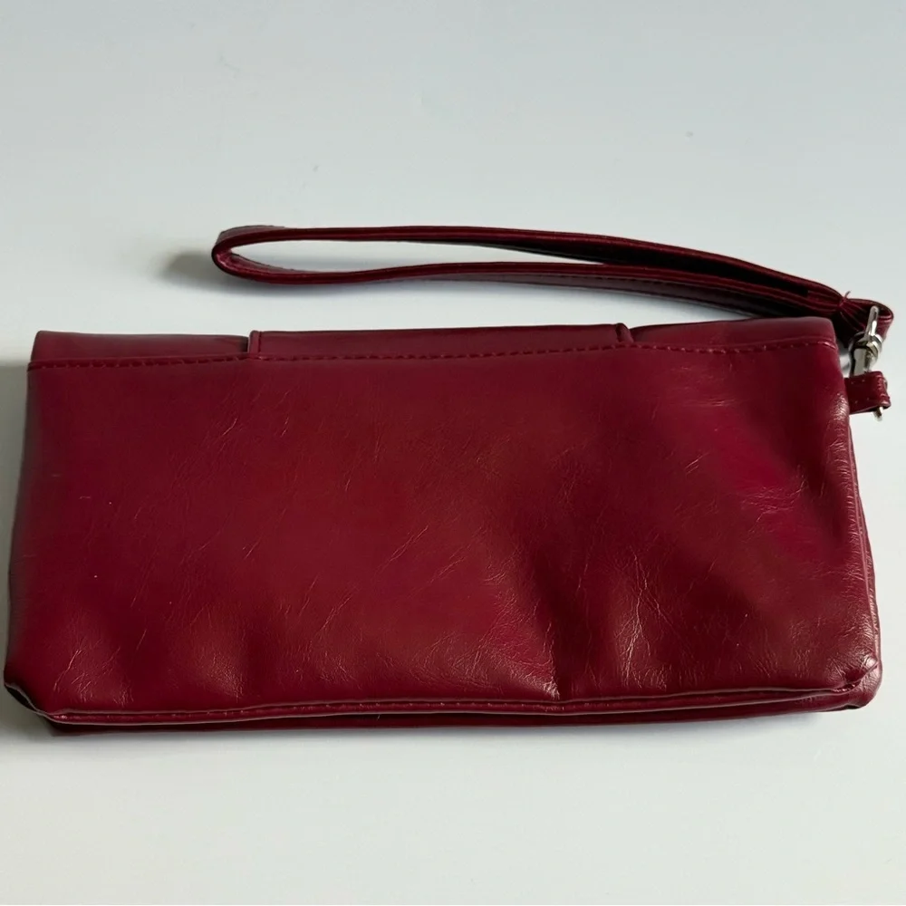 Elegant Red Soft Clutch Wallet Hand Purse