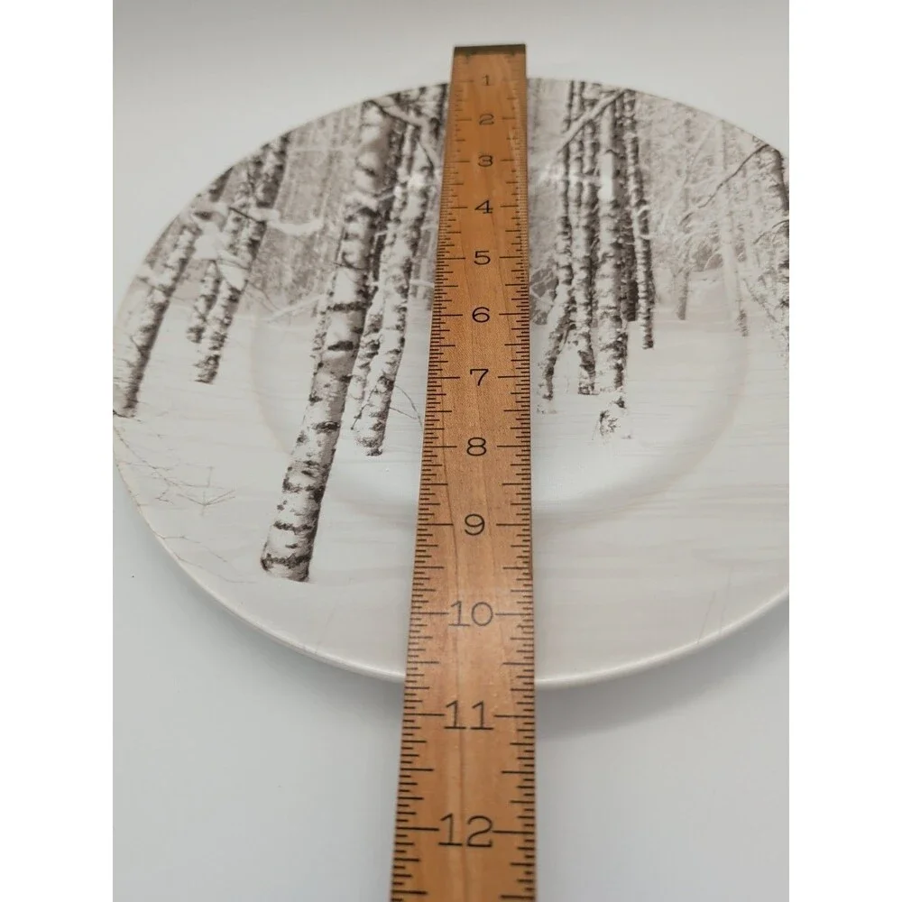 Pier 1 Snow Forest Dinner Plate Birch Winter