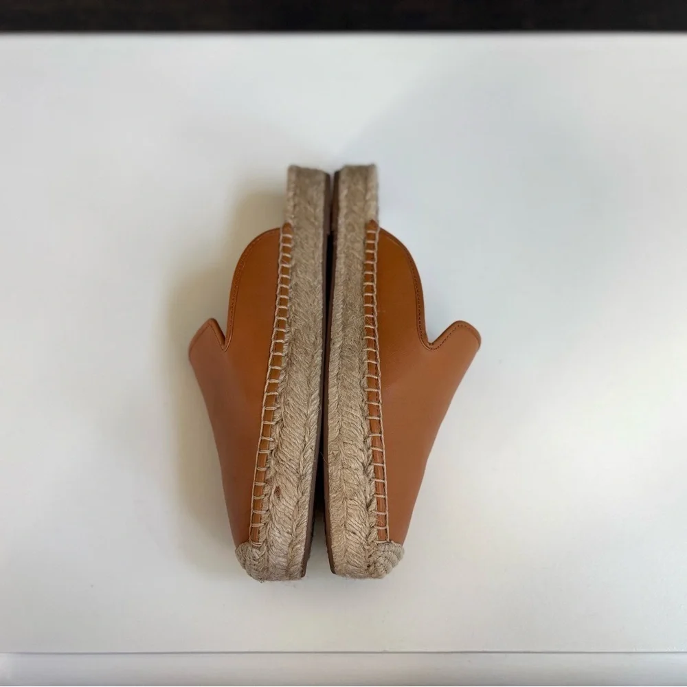 J. Crew Leather Espadrille Mules Size 8