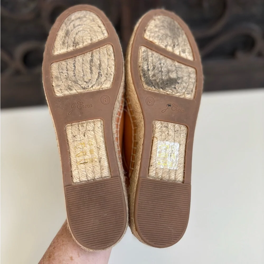 J. Crew Leather Espadrille Mules Size 8