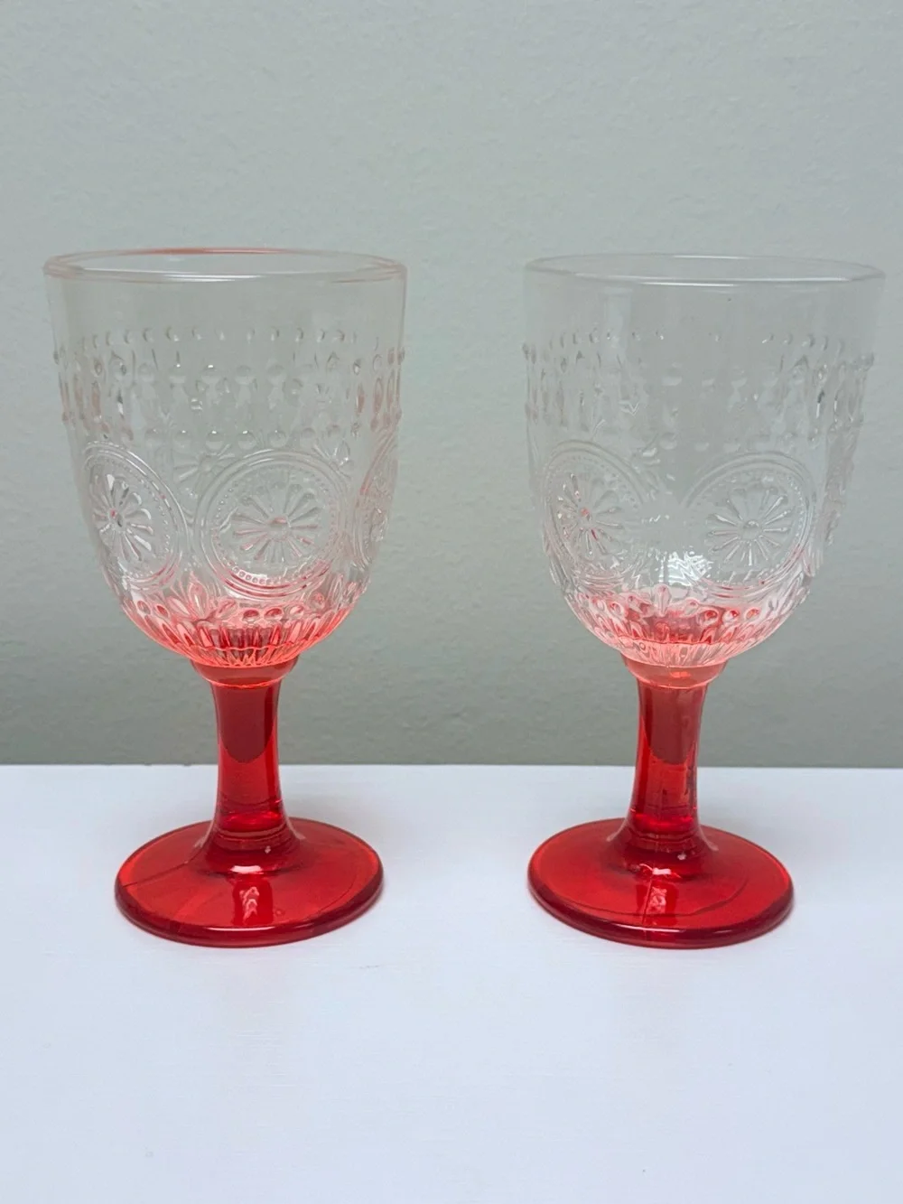 Set of 2 Goblets with Red Stem, 4th of July Target Bullseye Playground 2026