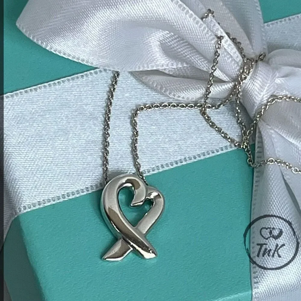 Tiffany & Co Paloma Picasso Loving Heart Pendant Necklace - Silver - 16”