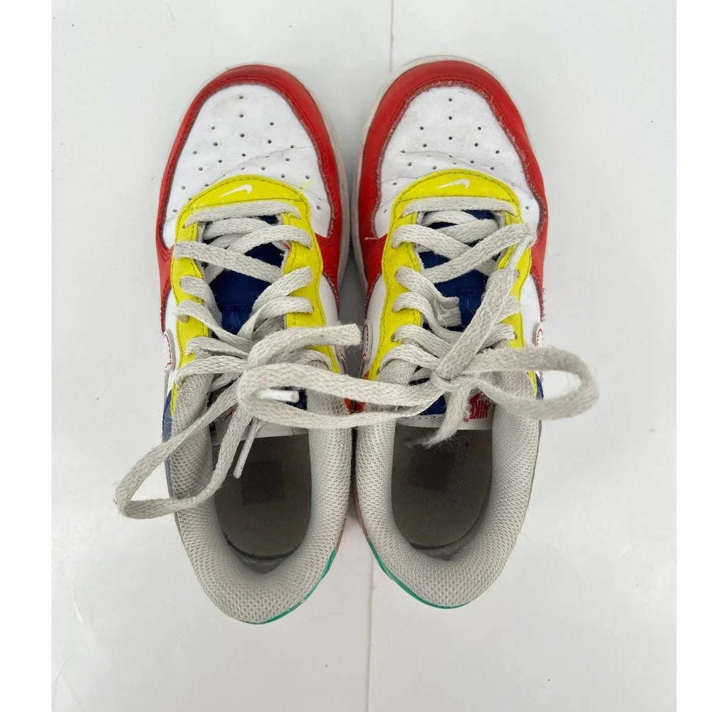 Nike Air Force 1 Low Kids Sneakers Rubik's Cube Red Yellow Blue White Size 1Y