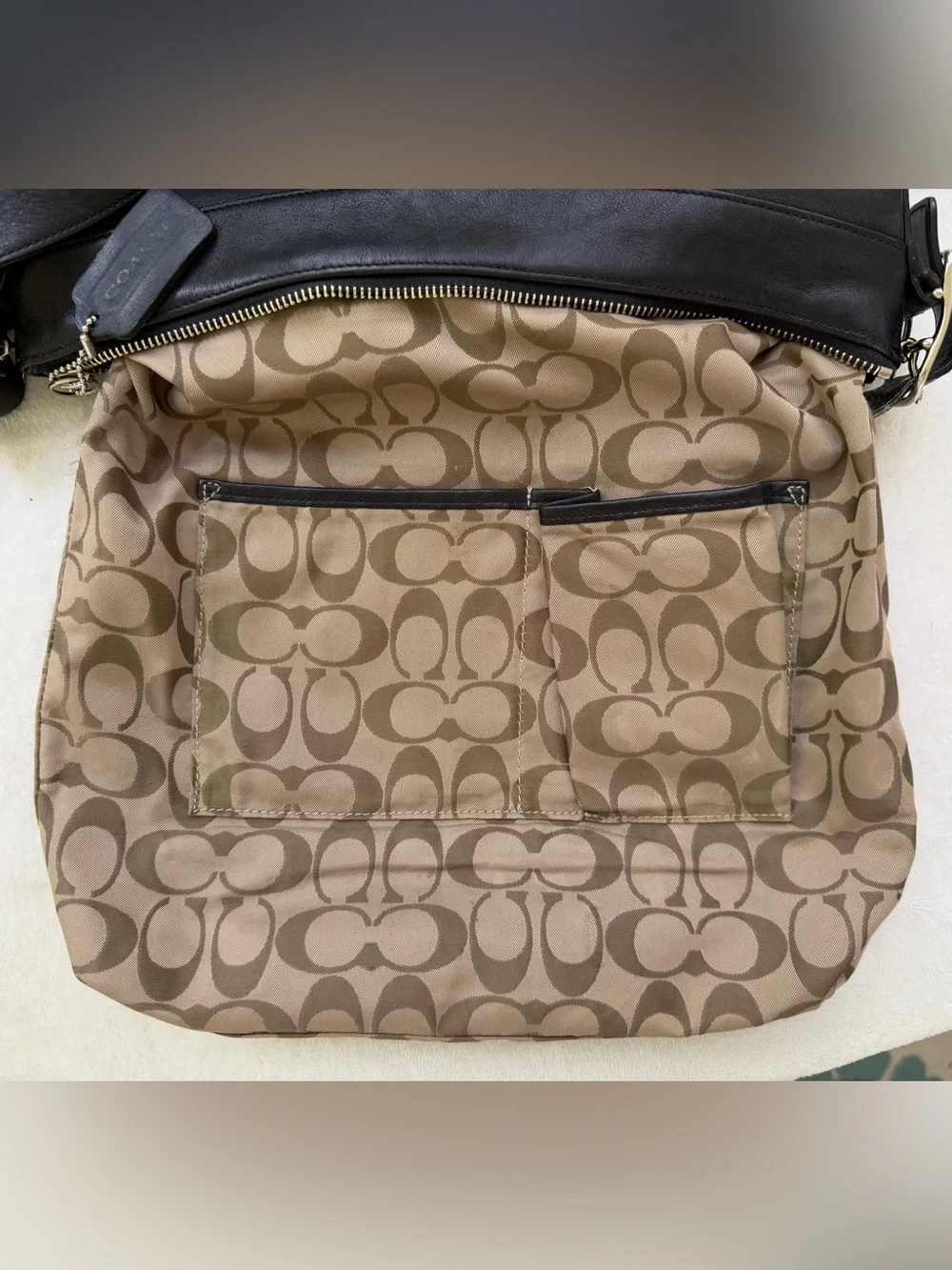 Coach # 9188 Legacy Slim Duffel Crossbody Black Leather Purse Shoulder Bag