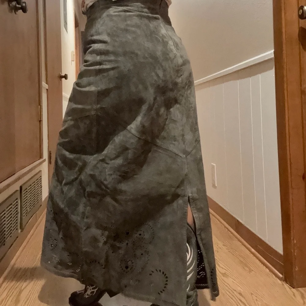 Siena Studio leather Dark Olive A-Line Skirt