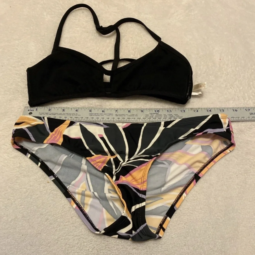 Black and Floral Bikini Set