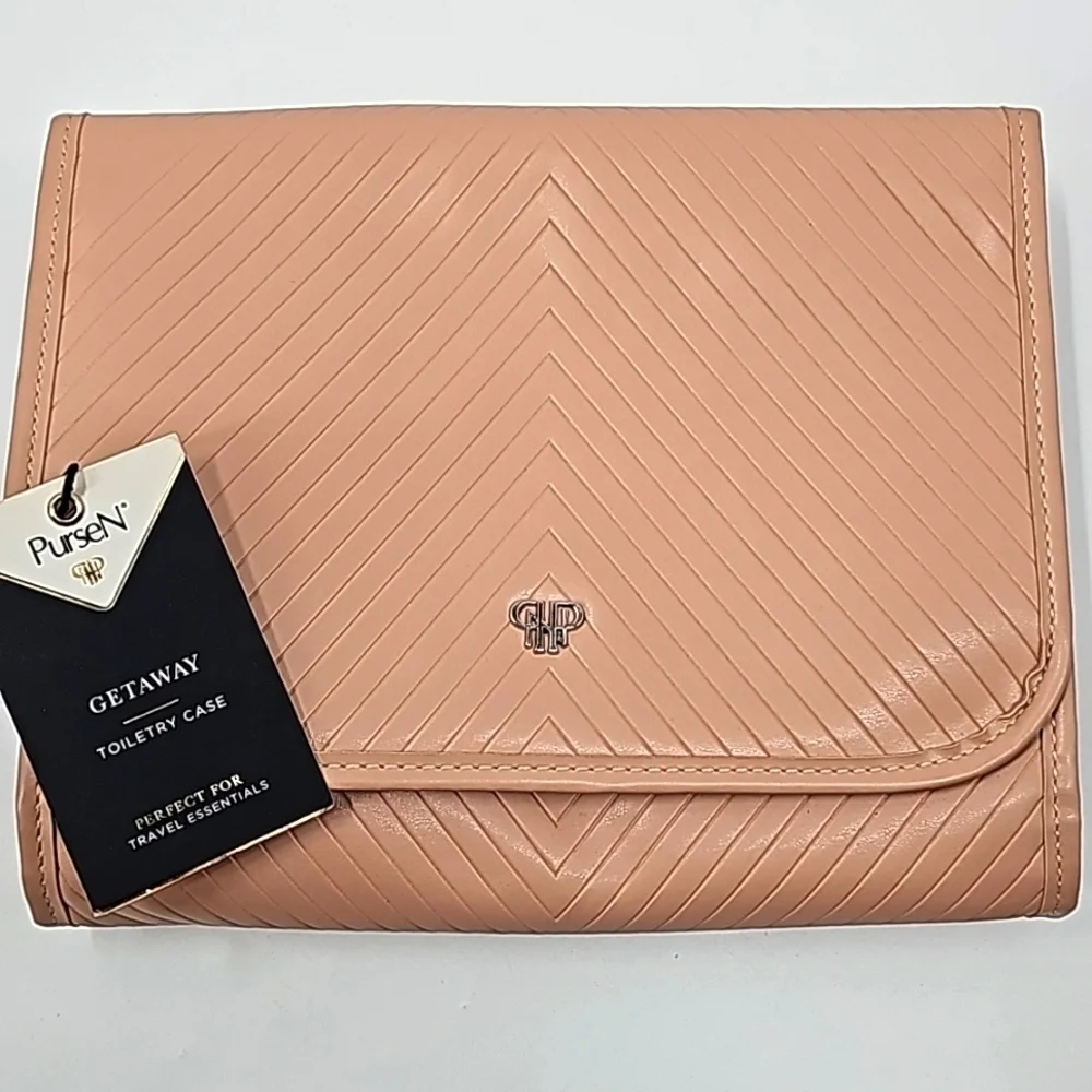 PurseN‎ Getaway Hanging Toiletry Case with Pouch in Petal Rose Color
