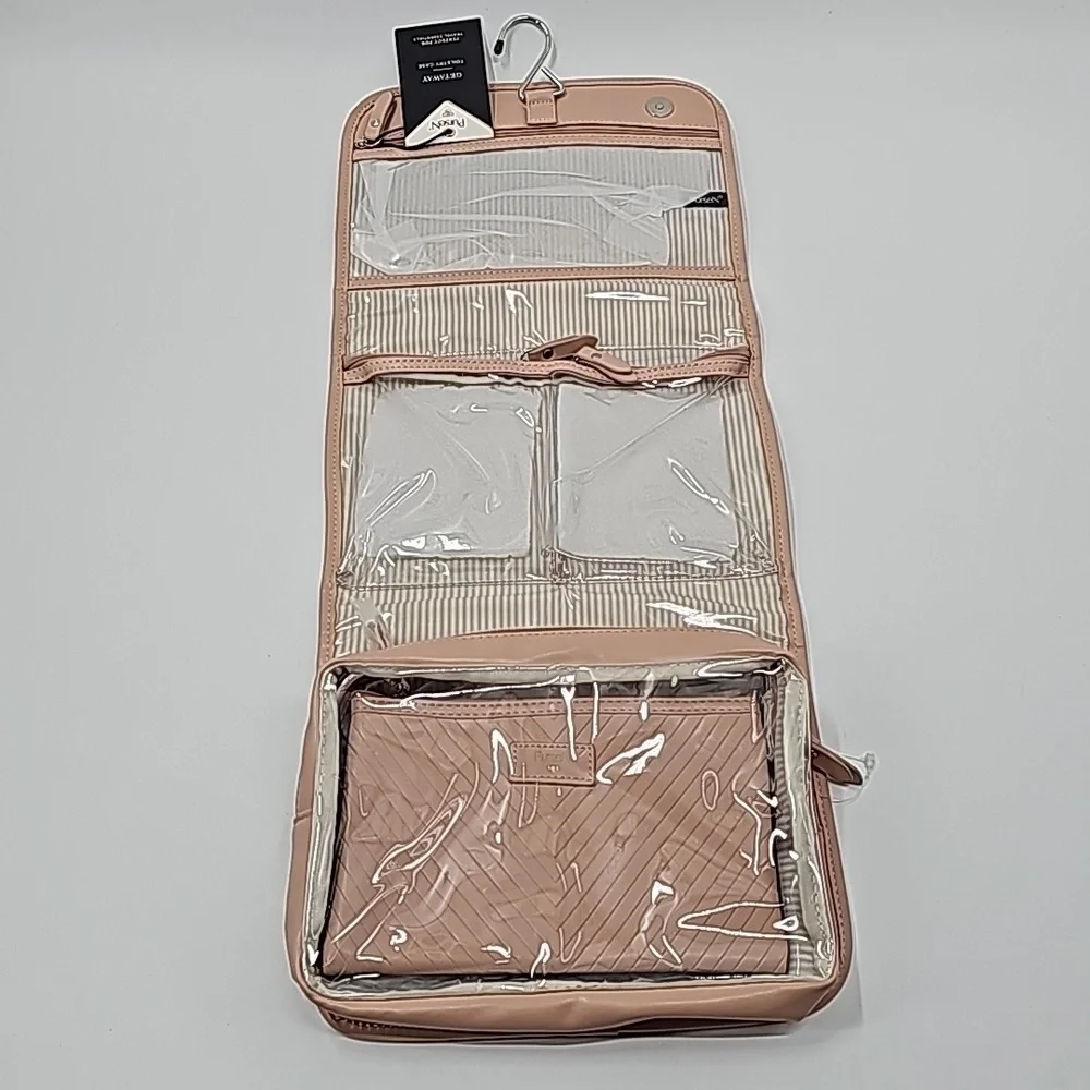 PurseN‎ Getaway Hanging Toiletry Case with Pouch in Petal Rose Color