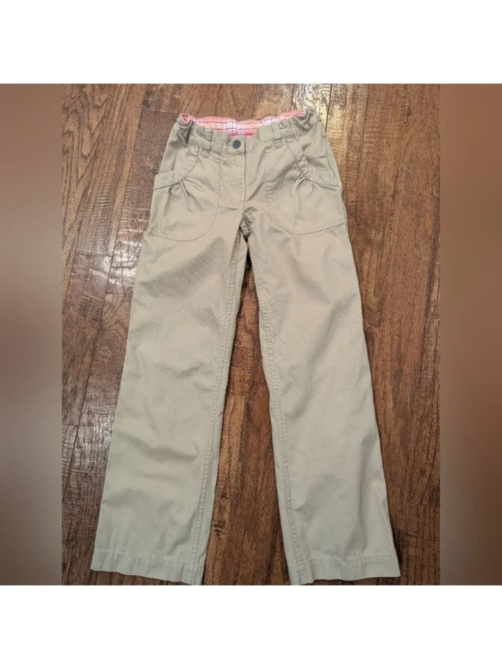 MEC Sienna Cotton Pants Tan Girls Size 10 Adjustable Waist