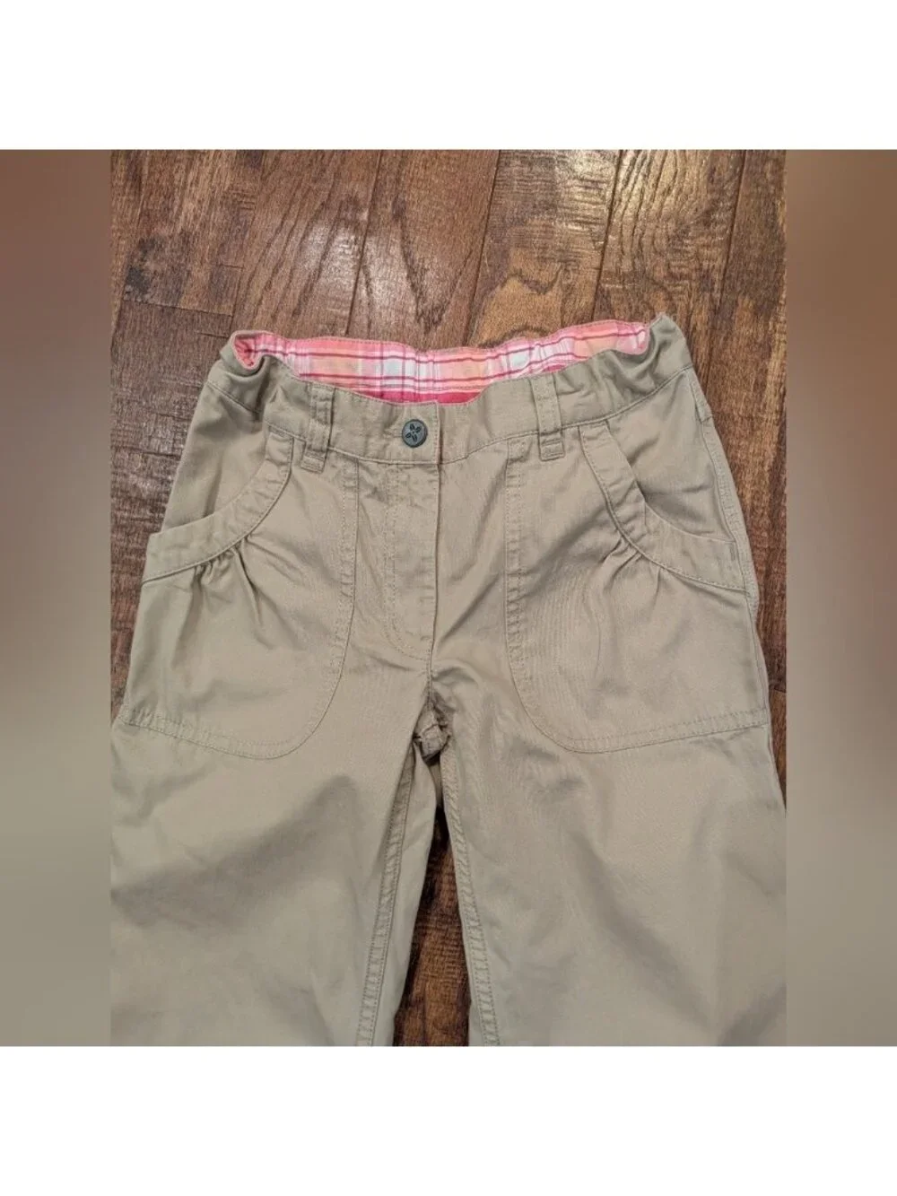 MEC Sienna Cotton Pants Tan Girls Size 10 Adjustable Waist