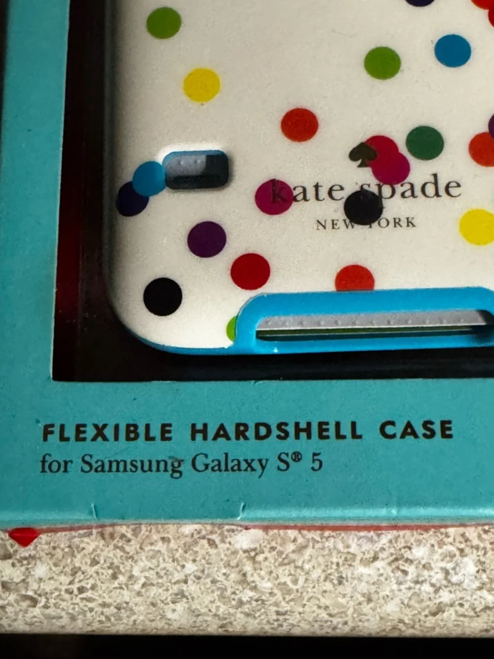 kate spade White Hardshell‎ Case with Multicolor Confetti Dots