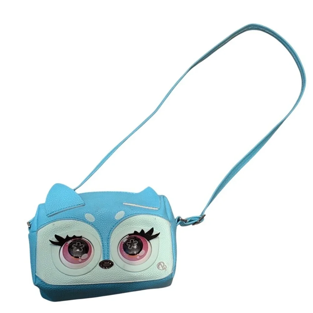 Purse Pets Blue Fox Interactive Crossbody Bag Kids Animated‎ Toy Purse Blue