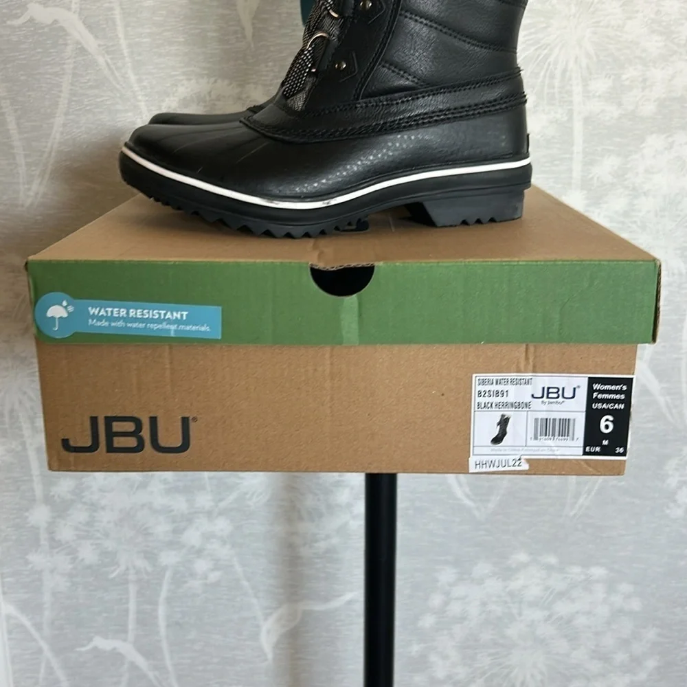 JBU by Jambu Women's Chilly Mid-Calf Boots Faux Leather Faux Fur Lined Size 6