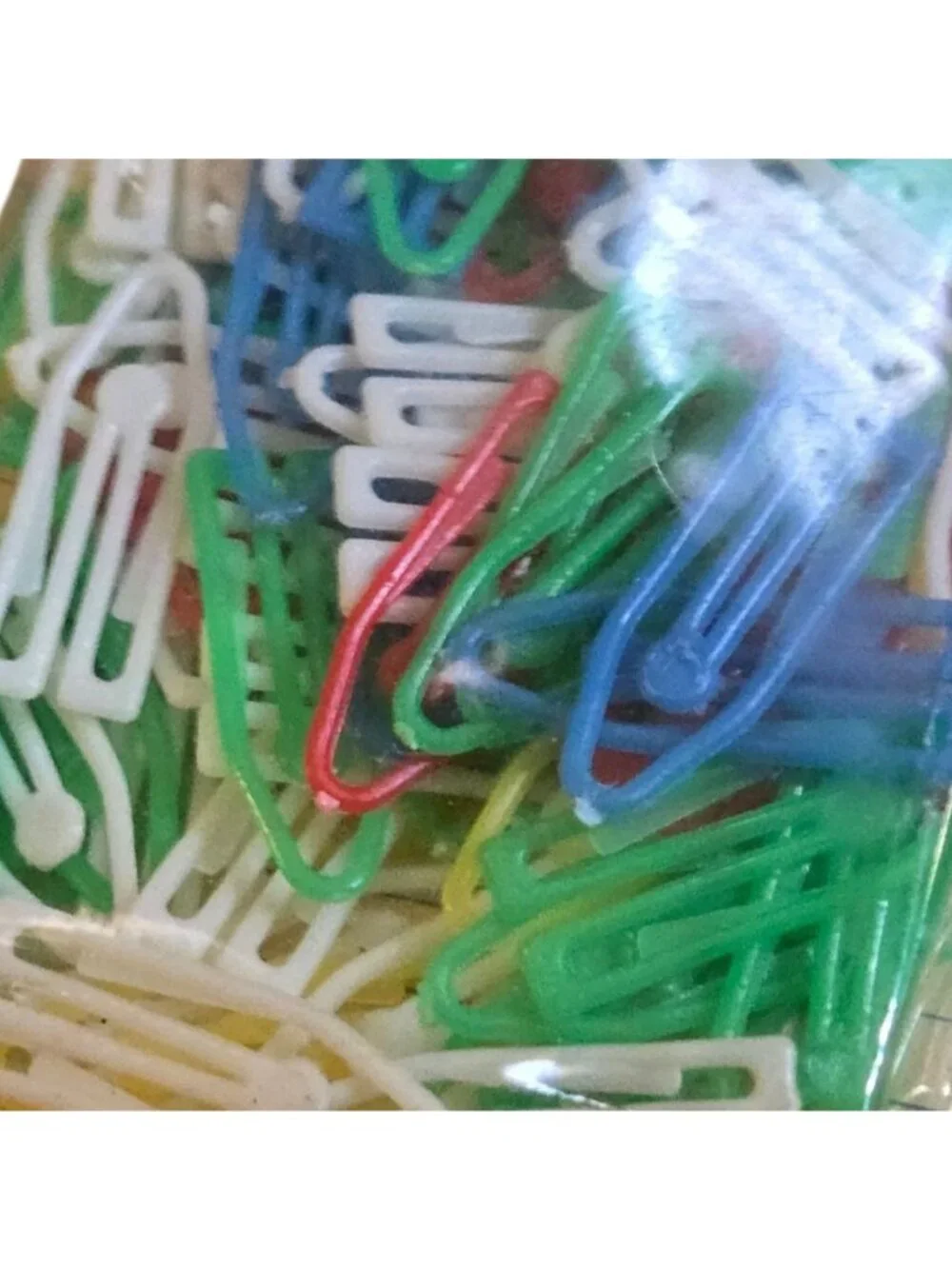 100 Assorted Plastic Clips Multi Color New Old Stock Vintage Target Office