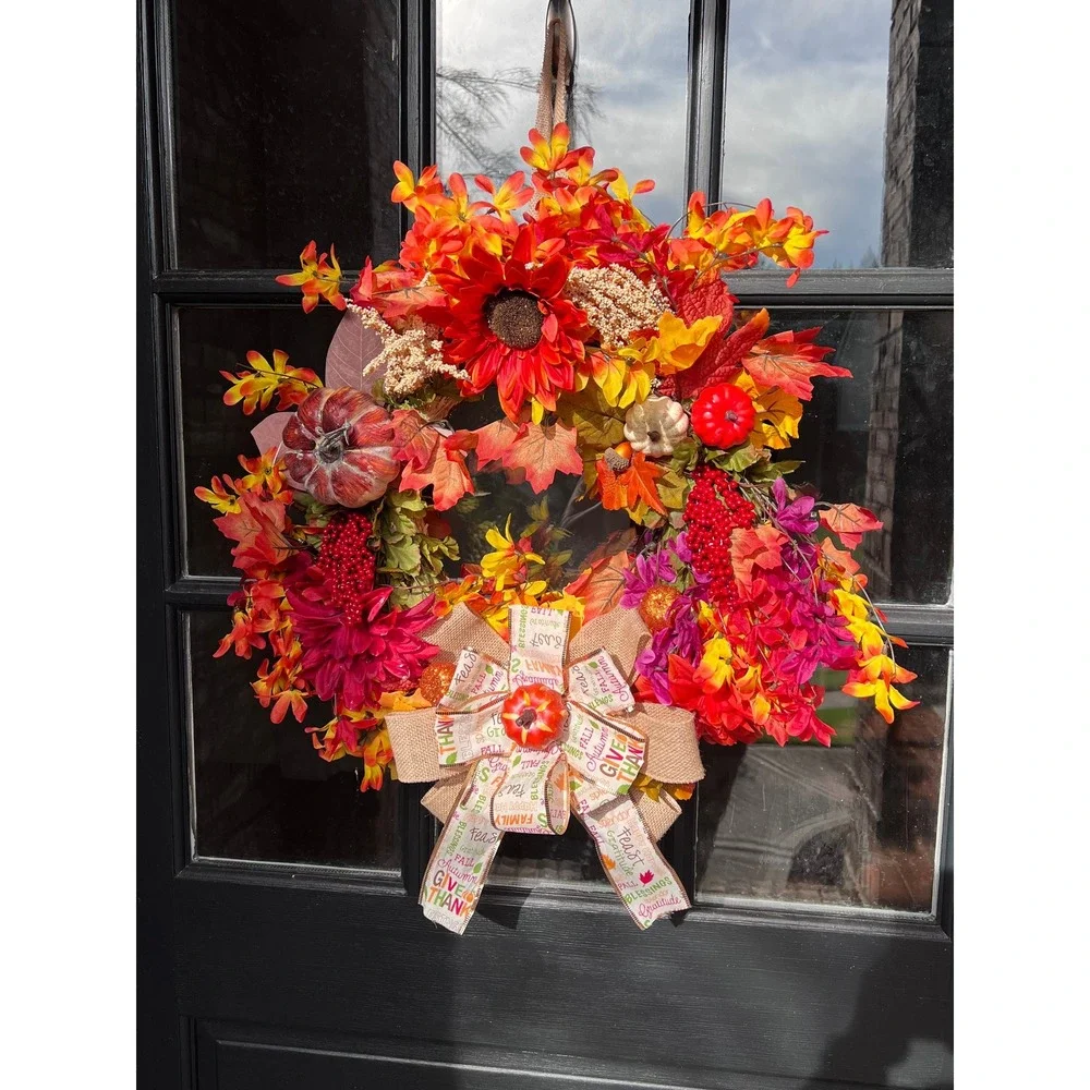 N/A lights straw wreath