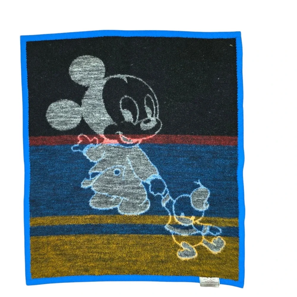 Vintage 80's Biederlack Baby Blanket Mickey Mouse Donald Duck USA Made Kid Throw