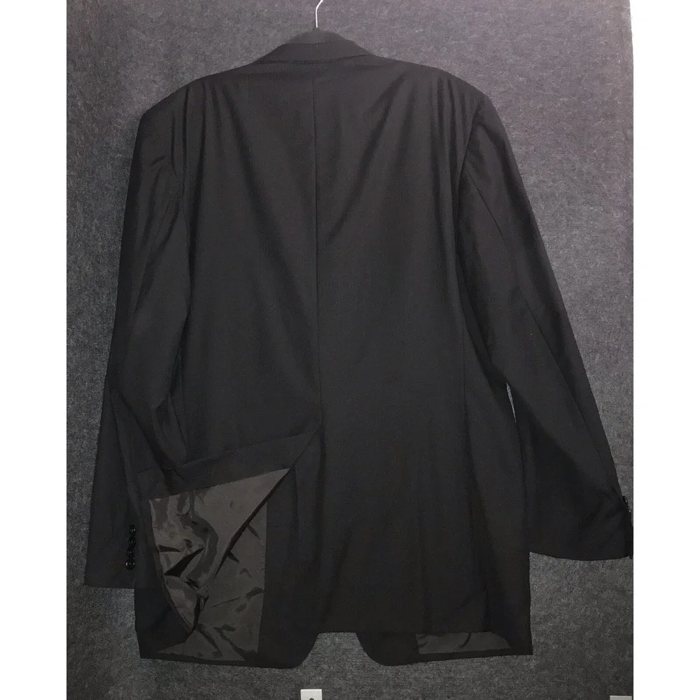 Samuelsohn LORO PIANA Tasmanian Super 120's Blazer Jacket Black Stripe 100% Wool