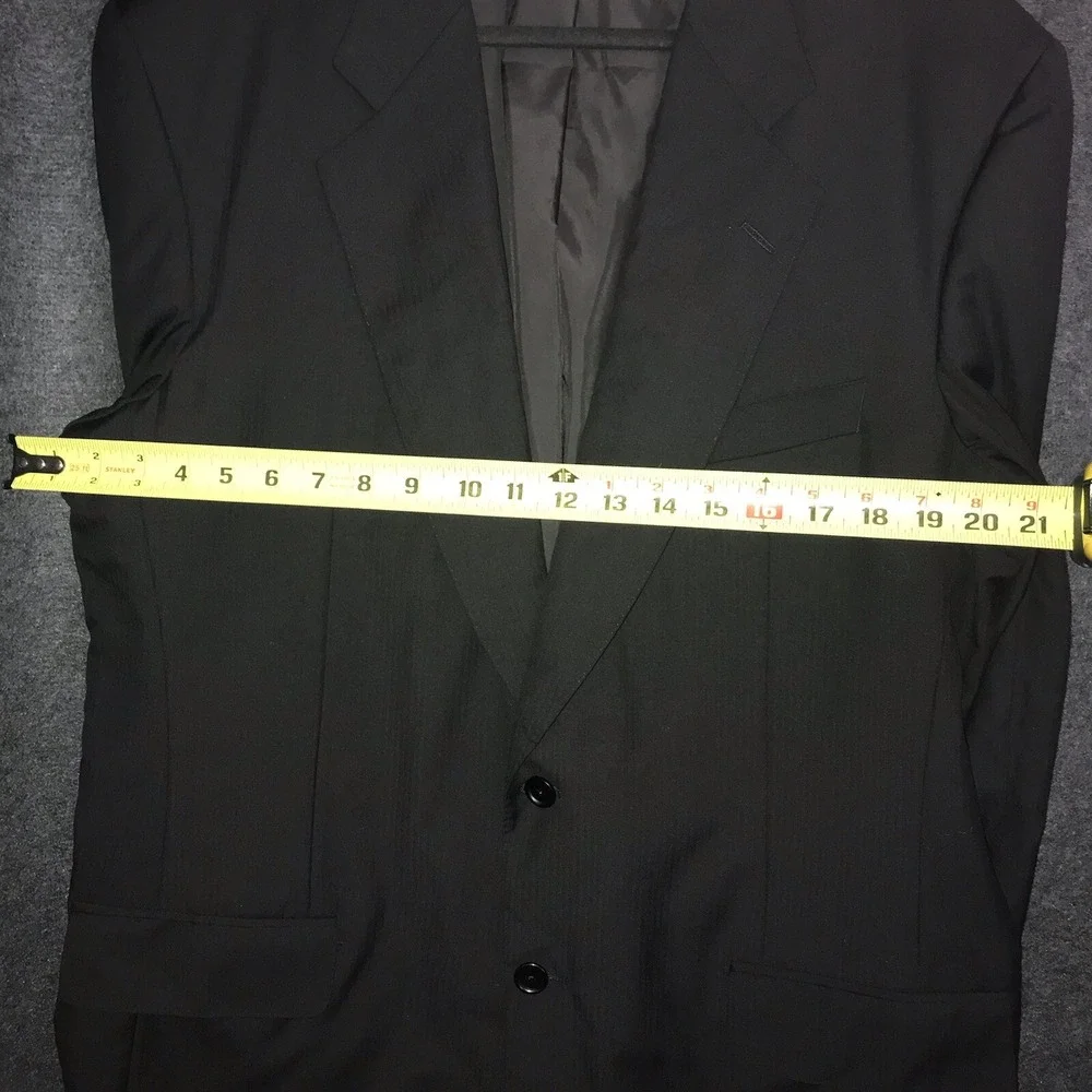 Samuelsohn LORO PIANA Tasmanian Super 120's Blazer Jacket Black Stripe 100% Wool
