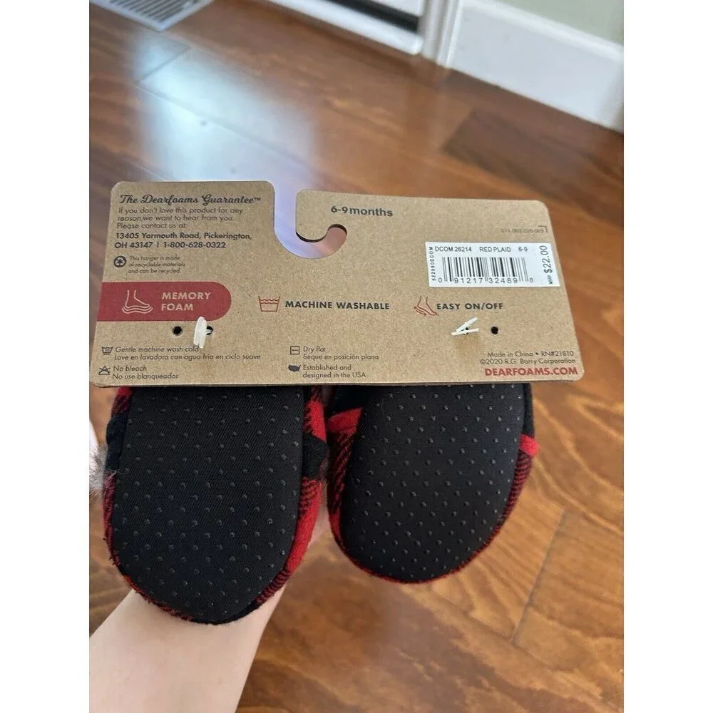 dearfoams christmas red