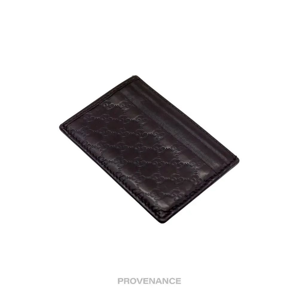 🔴 Gucci Card Holder Wallet - Dark Chocolate MicroGuccissima
