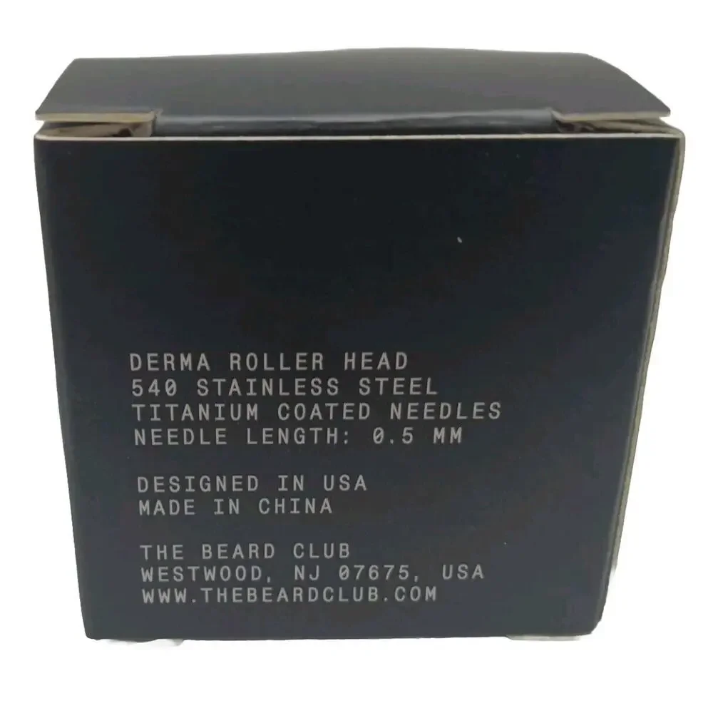 Beard Club Derma Roller Head 540 Stainless‎ Promotes Thicker Fuller Beard NIB