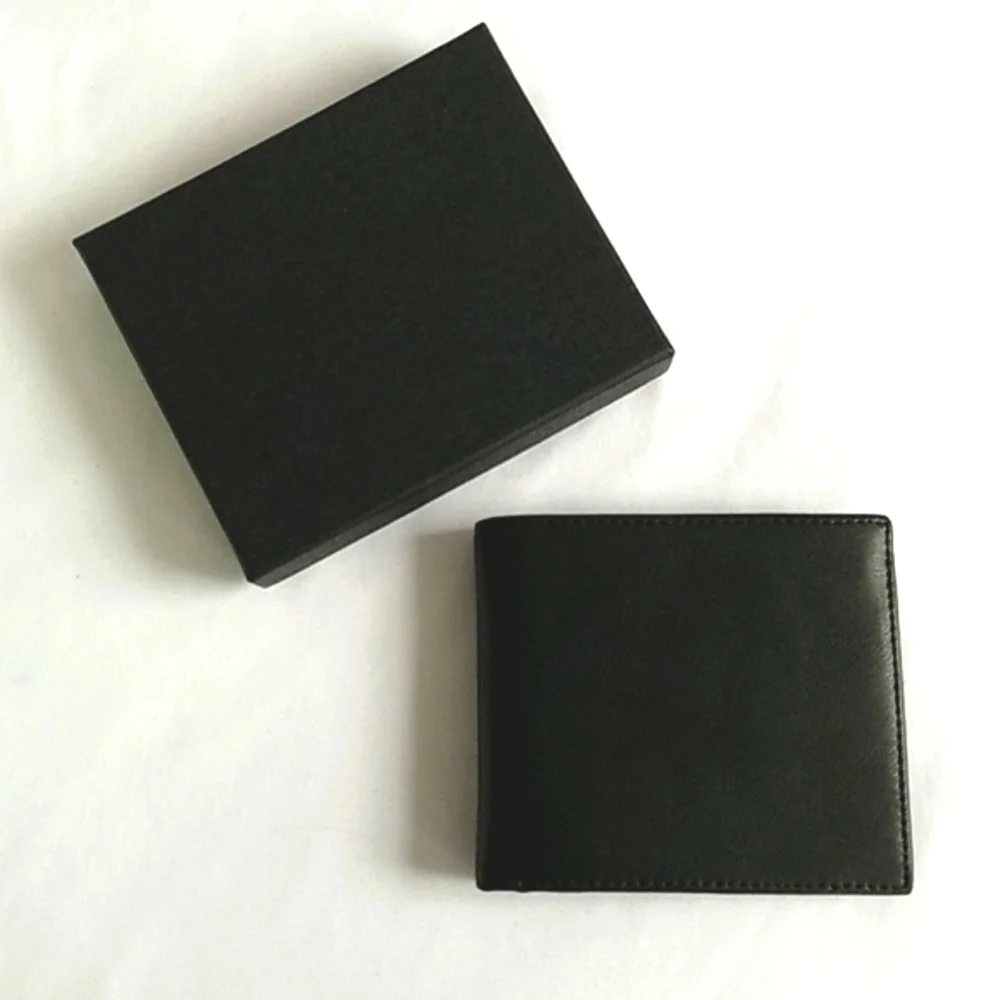 Mens Black Multi Sectional Faux Leather Wallet